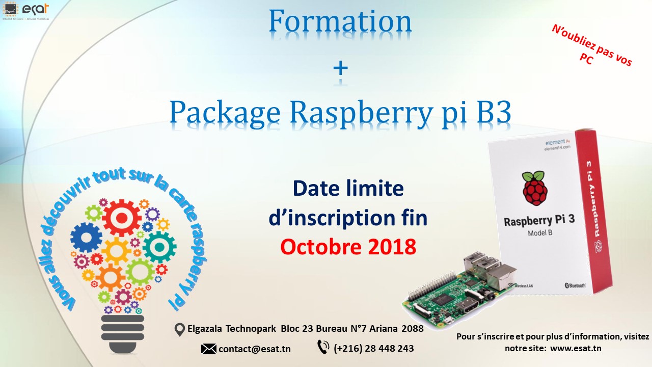 E.S.A.T organise une formation Raspberry pi + kit Raspberry pi B3